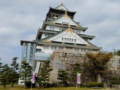 豊臣大阪城（1583年建立）→徳川大阪城（1620年再築）→焼失した天守閣を鉄骨鉄筋コンクリートで再築（1931年）しました。
いろいろな意見のある天守脇のエレベータは、名古屋城を彷彿させました。