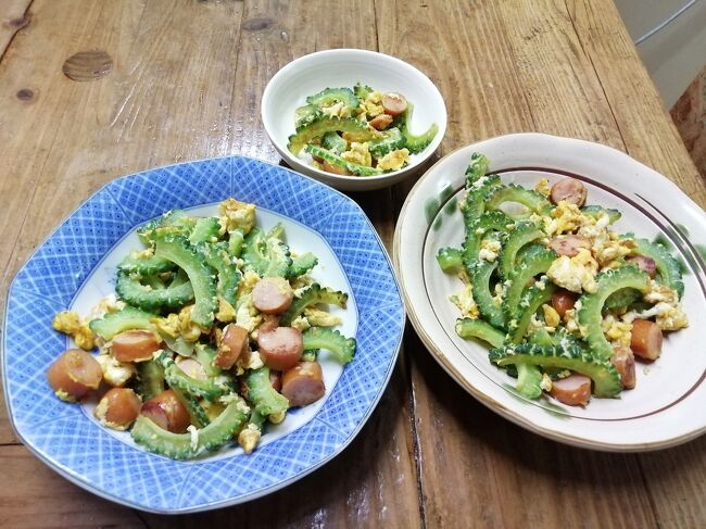 ゴーヤーチャンプルー。私の手作りです。