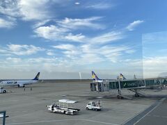 離陸に時間がかかり、５分遅延で神戸空港到着