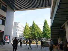 まずは東急東横線の日吉駅

向こうに見えるは、慶応大学日吉キャンパスの銀杏並木。
銀杏並木は色づくころにまた来ることにして、逆のロータリー方面へ。