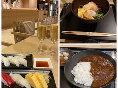 幸いにも日本の感染者も減ってきてたので飲酒が8時まで可能になりました。
ラウンジで食事を頂くのは1年半ぶり。
お酒の種類は混合ラウンジなので種類が限定されていました。
メニューはQRコードからオーダー式です。
