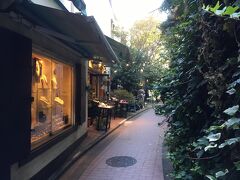 竹下口を出ると、人が多くてビックリ。
竹下通りから１本隣の通りに入ると、静かな小路がありました。
落ち着いたお店が並んでいます。