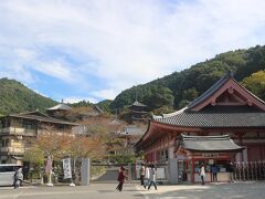 植村家からは山の中の坂道を電動レンタサイクルで上って行きます。
かなりの急坂でバッテリーがどんどん減っていく！

途中に大きなお寺がありましたが、壺阪寺です。
