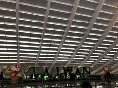 成田から３時間ほどで台湾に到着です。
イミグレーションのところが、こんなふうに「ＴＡＩＷＡＮ」のモニュメントをあしらった洒落た感じになってました。

これまでは、台北市の中心に出るには、空港からバスで高鉄桃園駅に行き高鉄に乗るか、空港からバスで直接行くかしかありませんでしたが、今回来てみると、捷運（地下鉄）の駅が空港まで乗り入れており、それに乗れば直接台北方面に出られるようになっていました。
ただ、１時間以上時間かかったので、バスに乗って台北に出るのとそんなに変わらないかもしれません…。