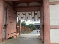 薄ピンク色の門