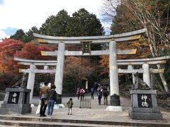 鳥居まで来ました。標高1000mを超えます。