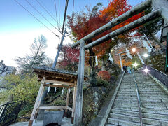 なんと肝心な神社の写真がありませんでした(^^;
この階段を上がったところでお詣りを済ませ河鹿橋へ向かいました。