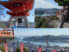 ロープウェイを降りて岩場の道を下ると千光寺に到着です。
景色はさすがの一言ですが、それにも増して売り子のおばちゃんたちの商魂も凄まじかった！お話は上手だし、御参りに合わせてタイミング良く鐘を鳴らしてくれます。そして御守りの説明は神レベル！千光寺の歴史、御利益など詳しく絶妙に神秘的に解説してくれます。もう買わないでは帰れなくなります。そして場所を変えるとまた同じ解説が… 皆さん覚悟して参りましょう。

あれ？肝心の千光寺の解説をしてませんね…
でもお話は楽しいですよ。
それにしてもあのおばちゃんたちは毎日どうやって通勤しているのかなぁ？結構な山道だけど…