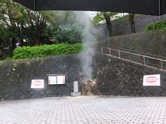 熱海七湯一つ目。野中の湯。
駅前通りからちょっと外れたところに。
派手に湯気が吹き上がってます。
