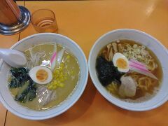 会津ラーメンで腹ごしらえ。
特徴であるが太いちぢれ麺がスープによくからんでおいしいかったです！
あったまる～。