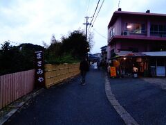 資料館から神社までは、徒歩数分。
写真は明るく写っているが、実際はもっと暗かった。
それでも神社に向かう人が多い。
