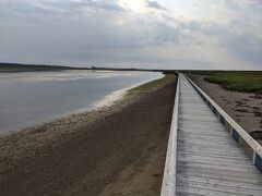 ネイチャーセンターから風連湖の春国岱に行き、そこの木道を少し散策しました。動物など生き物の気配もなく殺風景としてました。