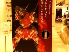 フジテレビやニッコーホテルを観つつダイバーシティーに向かいます。
昼間は自由の女神を見たので夜はガンダムでも観ようと。

こんな看板があったので消毒するところを見せてやりました。