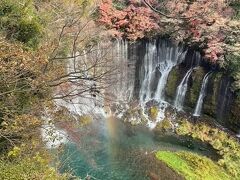 (友人提供の画像）

僕が遠回りしてでも来たかった場所。
静岡県富士宮市にある白糸の滝。

ここにやって来たのは何と42年ぶり！
小学6年の夏に来て以来なので、どんな風に変化しているのか我が眼で見たかったのだ。

42年前はこんな風に上から滝壺を見ることってできたんだっけ？？？
まずその点に驚いた。

そして、滝壺に虹がかかっているので感動！