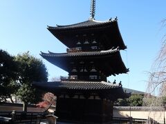 三重塔を捜してウロウロ。
ようやく見つけました(^^)v
北円堂と共に興福寺最古の建物だそうです。