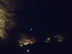 御船山楽園の紅葉ライトアップは紅葉が進んでなくて残念だったけど、この日はちょうど月食の日で、東京だと曇って見えなかったらしいキレイな月食が見えてうっとり。
ケータイのカメラだと全然わからないけどね。