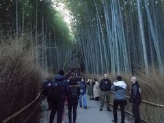 天龍寺の北門は「竹林の小径」に通じています。
ここもひどい混雑ぶりで風情のかけらもありません。