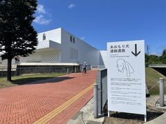 三内丸山遺跡の手前の「美術館前」で降ります。

どちらへ先に行ってもいいと思いますが、ランチも食べたいので先に美術館に寄ることにしました。

7月でも爽やかな暑さです。
先に「あおもり犬」を見に下っていきます。