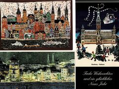写真はかつて頂いたクリスマスカード：ハンブルクとデュッセルドルフからのカード。

