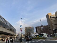 京都駅です。茶色の建物が泊まったエルシオンホテル。駅のすぐそばで便利でした^ - ^。