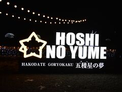 五稜郭公園の冬のイベントは
五稜星の夢と書いて
ほしのゆめ、と読ませるという、
昭和のヤンキーか。
そこんとこ、夜露死苦～。

これは冬の五稜郭公園の堀が
約2000個の電球で彩られ、
美しい星形が浮かび上がる、という、
冬のイベント。

一昨年、タワーに上ったけど、
美しい星形が浮かび上がるのは
撮る人が撮れば、でした。あはは ('◇')ゞ