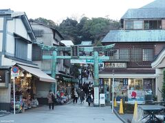 江島神社　青銅鳥居

延享4年(1747)創建、文政4年(1821)再建。
江島神社の参道、仲見世通りには土産物屋などが並びます。
人混みもなく大丈夫そうです。