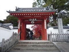 さて、乙訓寺に到着しました。
朱塗りの門が美しい。