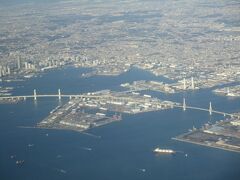 上空から望む横浜ベイブリッジ