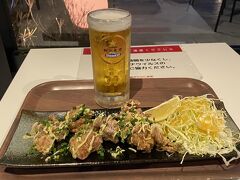 静岡麦酒の生ビールとこの店オススメの唐揚げ