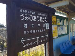 　浮津海水浴場からの場合、土佐上川口駅まで戻るより１駅先の海の王迎駅に来たほうが近い為、その海の王迎駅に来ました。