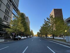 ＜行幸通り＞

行幸通りは皇居と東京駅を結ぶ通りで、車道の内側に白く幅が広い歩道があります（写真では右側の白い道）。

現在の東京マラソンのコース（2017年からの新コース）では、この写真の先がゴール地点になっています。
私は東京マラソンを6回走っていますが、新コースになってからは一度も当選していないので、走ってみたい憧れの通りでもあります♪