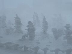 吹雪だったので肉眼では少ししか見れませんでした(TT)
頂上はマイナス15度で、初めて感じる寒さでした。
でも念願の樹氷を見れて良かったです♪