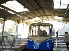 近鉄信貴山口駅で，ケーブルカーに乗り換え。
信貴線ホームからすぐです。