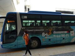 那覇空港に到着し、ネットで予約したリムジンバスに乗ります。
