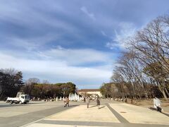 上野恩賜公園、広々としています。冬の空ですが、コロナウイルス感染が収まりますように・・・。