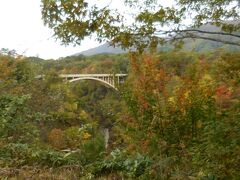 　レストハウスから見た鳴子峡の回顧橋。