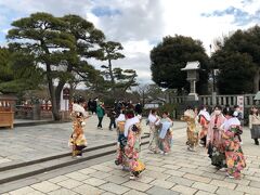 昼食を終えると、鶴岡八幡宮は成人式帰りの若人が、ご学友と記念撮影に来ていました。
