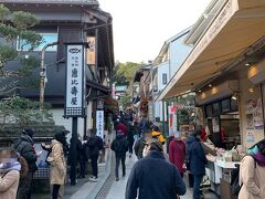 江ノ島に到着しました！まず最初に見えてくるのがこの坂道「江の島弁財天仲見世通り」です。色々なお店が出迎えてくれます。