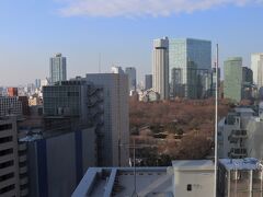 上層階といっても、客室の最上階は13階。
新宿中央公園を望む。