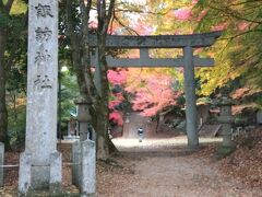 諏訪神社の鳥居です。
書くだけあって紅葉も見事ですね。