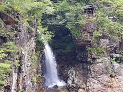 虹見の滝です。
今日は残念ながら虹は見られませんでした。
（虹見の滝って虹が見られるからその名がついたと思いこんでいますが合っているでしょうか？）