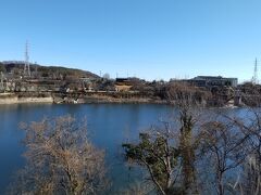 花の苑地から対岸の水の苑地を望むことができる。