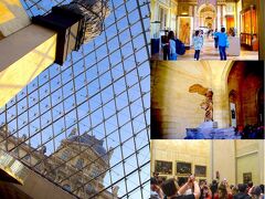 開館時間9:00に合わせてルーブル美術館[https://www.louvre.fr/]へ来ました。
中庭のガラスのピラミッドが印象的です。
古い時代の作品が多いからか宗教画が多いのは仕方ないとして、有名な作品の前はやはり人が多い。『モナリザ』は大人気です。日々見られているモナリザはどんな気持ちでこの群衆を見ているのかと妄想してしまいます。
同じ部屋に対峙するかのように『カナの婚礼』が展示してあり、実はこちらの大きさと緻密さの方が絵画としては惹かれるものがありました（趣味の問題なんでしょうが）。
『サモトラケのニケ』とか『ミロのビーナス』が突然現れるのはさすがルーブル。
4時間以上かけて一通り巡りましたがとにかく広い（作品の感想ではなくそちらが先にきてしまうのは残念ですが）。さすがに疲れました。
