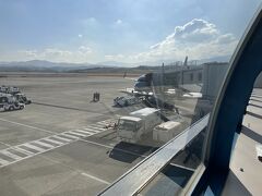 出発時は晴天そのもの。
ジェットスター高松成田線の搭乗率は90％ほどでした。