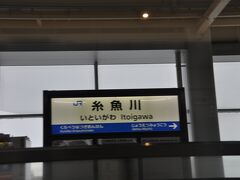 　糸魚川駅で臨時停車して雪落とし作業に入ります。
　糸魚川駅にそんな設備があるとは知りませんでした。
　ホームの下あたりから水吹き付けて雪を落とすようです。そんなに雪が付いているのかどうか不明ですが。