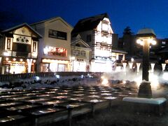 お風呂から出たら暗くなっててライトアップされてました。