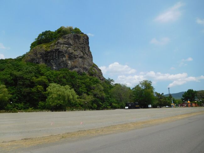 時間が余ったので遠軽の町並みを散策。眺望岩は町のいたるところから見える、遠軽のシンボルです。