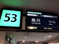 　羽田で一時間ほどのトランジット。エアドゥとの共同運航便であるANA4787便で旭川へ。関西方面から旭川への直行便は無くて、冬場は羽田便のみです。今回はバリュートランジット割です。