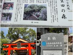 生田神社の裏手にあるのは「生田の森」

源平合戦の古戦場で、パワースポットになっているそうです。

二の鳥居を入って左手にあったのは大海神社。
海上安全・交通安全・方位除け・道開きの神、猿田彦命が祀られています。

海上安全を祈願して海運会社からの奉納の碑もありました。

その隣に有名な「えびらの梅」があったのに見逃してしまった...。