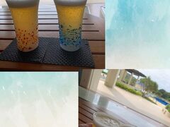 「オーシャンカフェ」でビールいただきま～す。
風が心地よくて最高（╹◡╹）♡